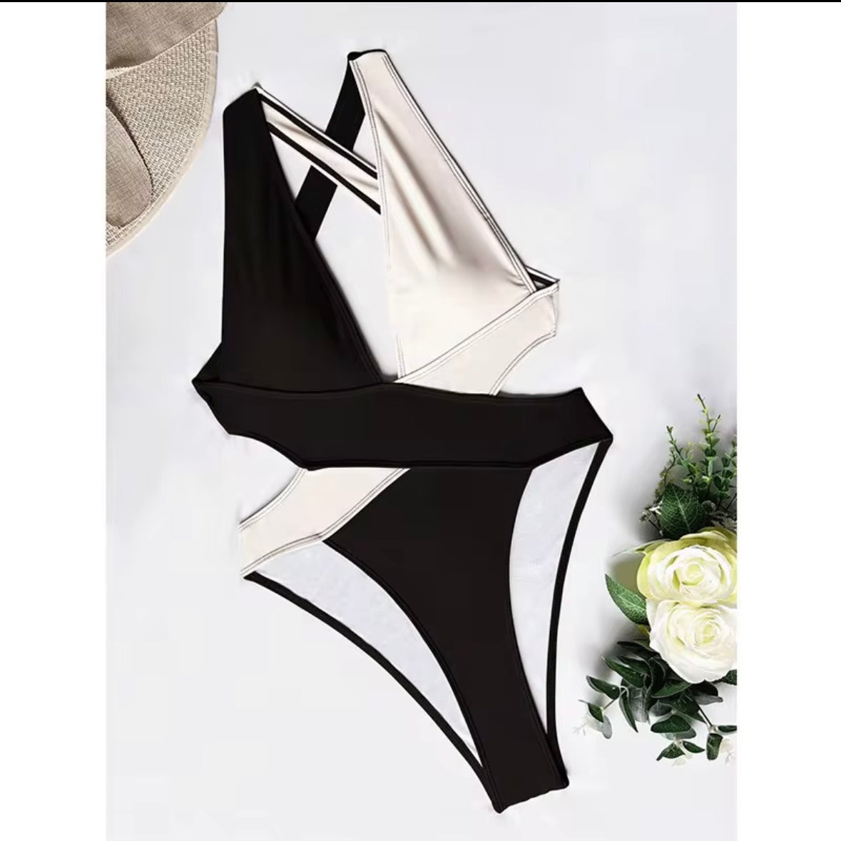 Naya Women's Sexy Deep V-Neck Bandage Cross High Waist One Piece Swimwear & Beachwear Female
Monokini High Cut Bathing Suit