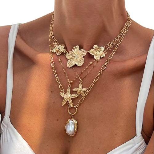Lucia Starfish Pearl Pendant Necklace Baroque
Pearls & Seashell Charm Oceanic Elegance
Y2K Necklace Jewelry Gift for Women