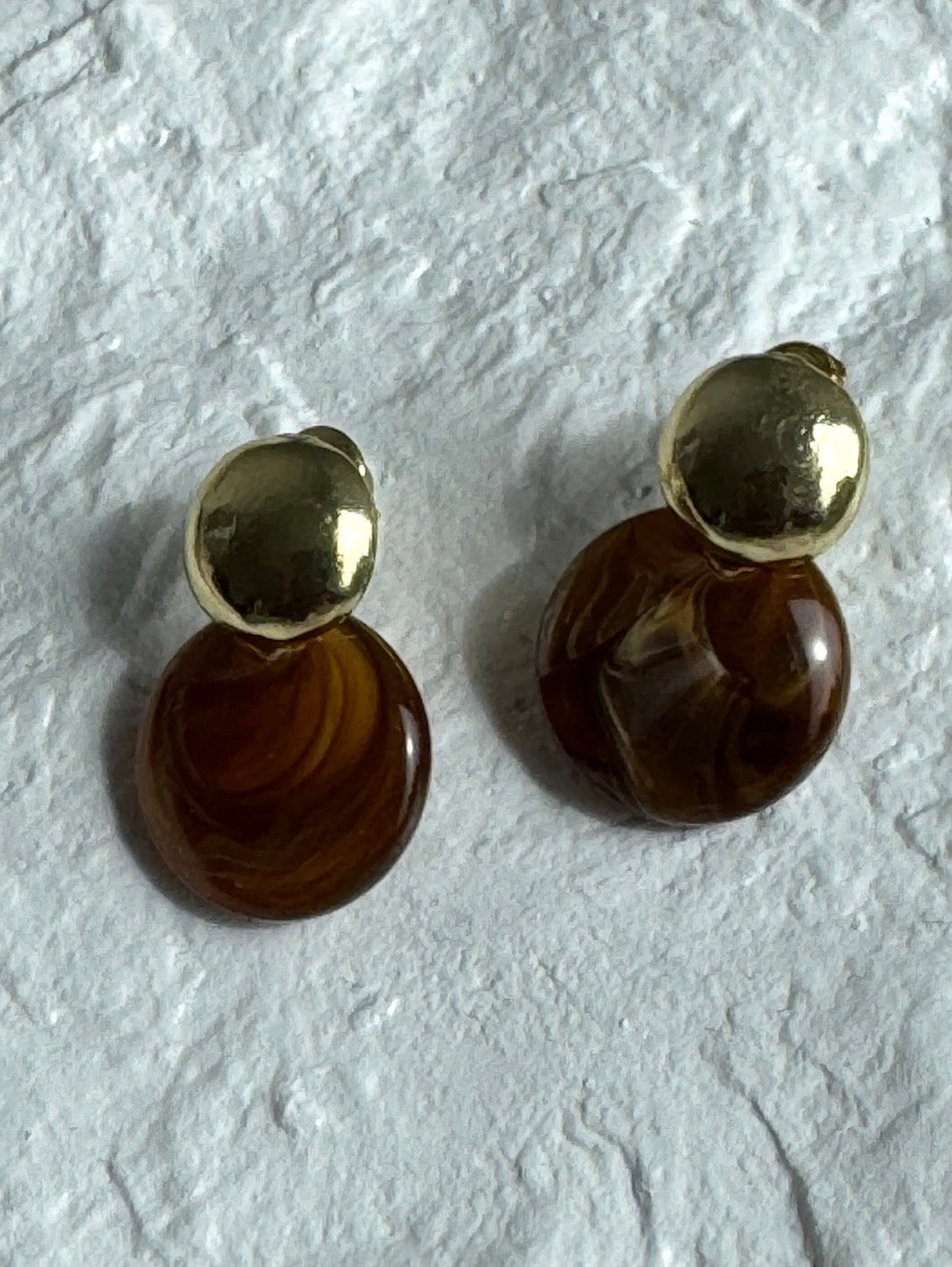 Sofia Luxury Round Stud Earrings for Women Must-Have Maillard Gradient Studs for Summer Brown Gold Colour